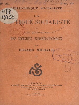 cover image of La tactique socialiste et les décisions des congrès internationaux, 2